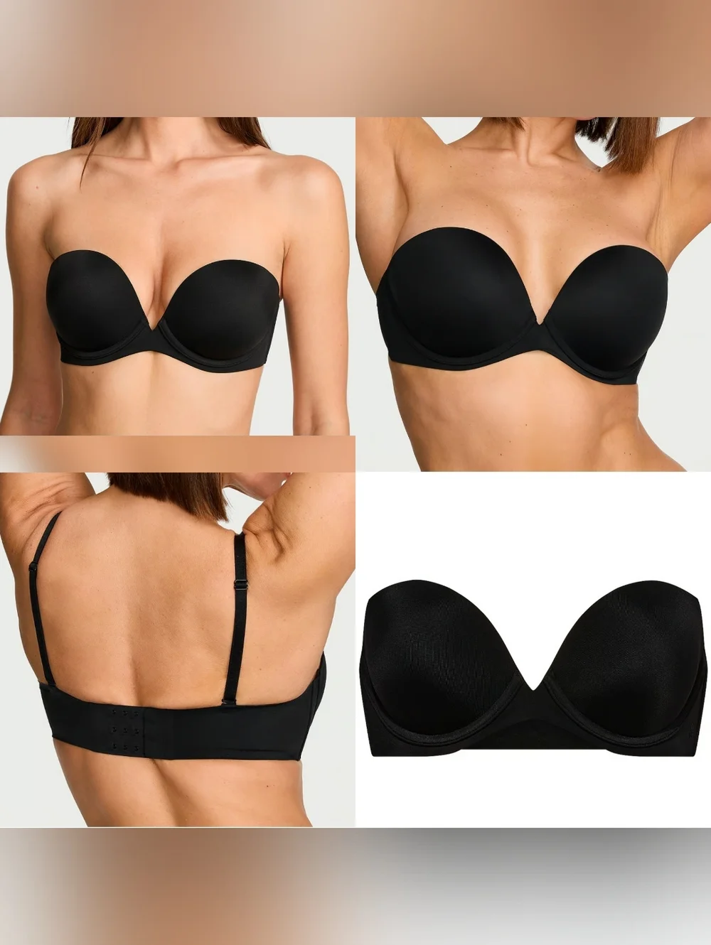 Victoria's Secret INVISIBLE Black Strapless Push-up Bra - Picture 12 of 15